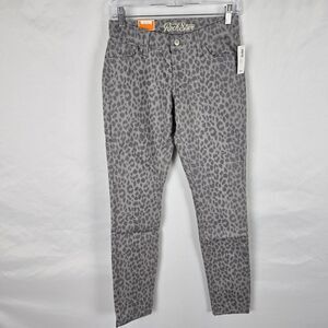 Old Navy Jeans Women's 4 Gray Leopard Print Super Skinny Pockets